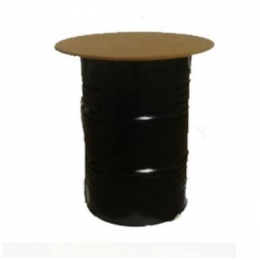 BISTRÔ TAMBOR (TONEL) 200L PRETO COM TAMPO MDF 0,80M- KIT