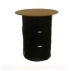 BISTRÔ TAMBOR (TONEL) 200L PRETO COM TAMPO MDF 0,80M- KIT