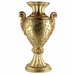 Ânfora Troféu Resina Dourada H 39Cm