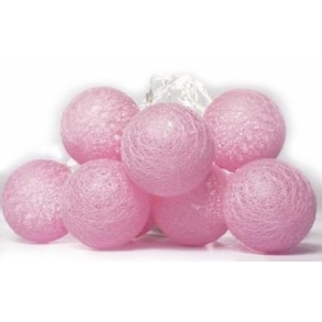 Cordão Bolas Luminosas Led 2M A Pilha- Rosa
