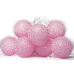 Cordão Bolas Luminosas Led 2M A Pilha- Rosa