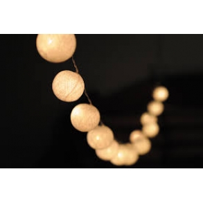 Cordão Bolas Luminosas Led 2M A Pilha- Branca 