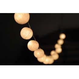 Cordão Bolas Luminosas Led 2M A Pilha- Branca 
