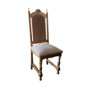 Cadeira Imperial Dourada Estofado Bege