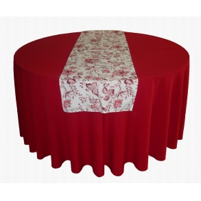 Trilho Mesa 1,70X0,48M Floral Vermelho- Algodão