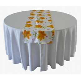 Trilho Mesa 1,70X0,48M Floral Amarela- Algodão