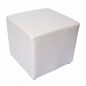 Puff Cubo Quadrado P. Branco- 0,40X0,40M H 0,40M