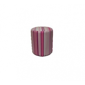 Capa Puff Redondo P. Listrado Rosa- Microfibra