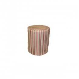 Capa Puff Redondo P. Listrado Laranja- Microfibra