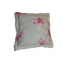 Capa Almofada 0,45X0,45M Floral Rosa- Microfibra