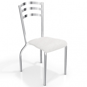 Cadeira Cromada Assento Branco- Portugal