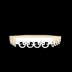 Bandeja/ Base Vazada Branca Sextavada Flor G 36Cm- 803