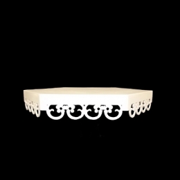 Bandeja/ Base Vazada Branca Sextavada Flor G 36Cm- 803
