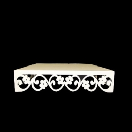Bandeja/ Base Vazada Branca Quad Flor 25X25Cm- 750