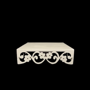 Bandeja/ Base Vazada Branca Quad Flor 20X20Cm- 749