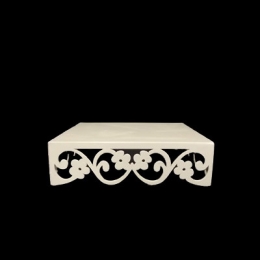 Bandeja/ Base Vazada Branca Quad Flor 20X20Cm- 749