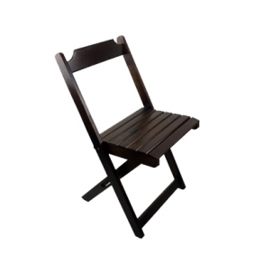 Cadeira De Madeira Marrom Dobrável- Mod. Boteco