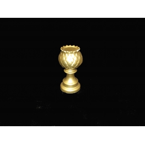 Castiçal Alcachofra Cerâmica Dourada H:22 D:10