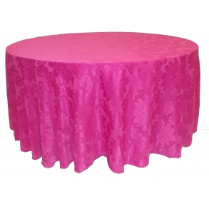 Toalha Redonda 3,00M Brocada Rosa Pink Jacquard