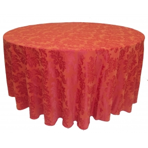 Toalha Redonda 3,00M Brocada Laranja (Coral) Jacquard