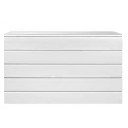 Balcão MDF Branco (RIPADO) C/ Prateleiras e Porta 1,50X1,10X0,40M (CxHxP) 
