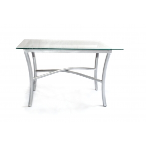 MESA DE CENTRO FERRO PRATA COM TAMPO VIDRO- KIT