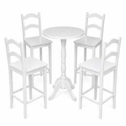 CONJUNTO BISTRÔ MADEIRA PROVENÇAL COM 4 BANQUETAS- KIT