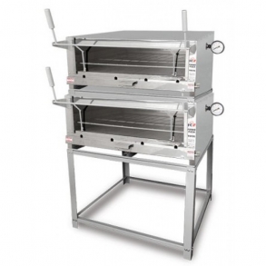 Forno Semi Industrial A Gás Com 2 Compartimentos Com Pé