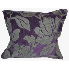 Capa Almofada 0,45X0,45M Chenille Floral Roxa