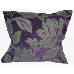 Capa Almofada 0,45X0,45M Chenille Floral Roxa