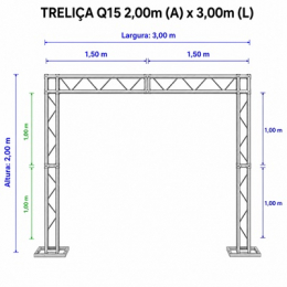 ESTRUTURA TRELIÇA Q15 P/ BANNER *2,00x3,00m* (AxL)- KIT