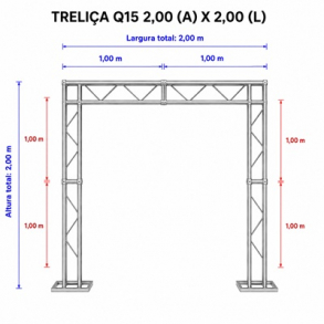 ESTRUTURA TRELIÇA Q15 P/ BANNER *2,00x2,00m* (AxL)- KIT
