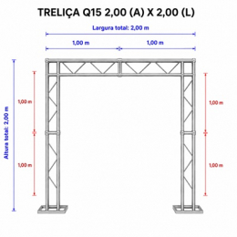 ESTRUTURA TRELIÇA Q15 P/ BANNER *2,00x2,00m* (AxL)- KIT