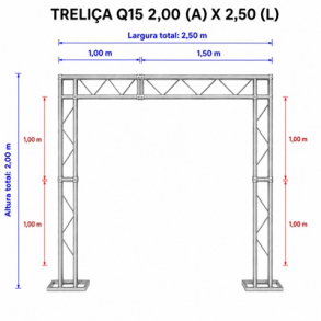 ESTRUTURA TRELIÇA Q15 P/ BANNER *2,00x2,50m* (AxL)- KIT