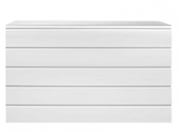 Balcão MDF Branco *RIPADO* C/ Prateleiras e Porta 1,00X1,00X0,40M (CxHxP) 