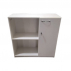 Balcão MDF Branco *RIPADO* C/ Prateleiras e Porta 1,00X1,00X0,40M (CxHxP) 