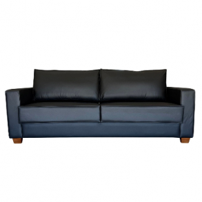 Sofá Torino PRETO Courino- 3 Lugares