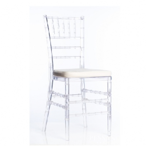 CADEIRA TIFFANY ACRÍLICA C/ ASSENTO ESTOF. BRANCO- KIT