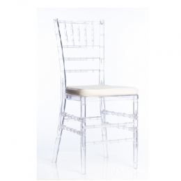 CADEIRA TIFFANY ACRÍLICA C/ ASSENTO ESTOF. BRANCO- KIT