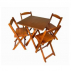 CONJUNTO DE BOTECO MADEIRA *natural* DOBRÁVEL MESA C/ 4 CADEIRAS- KIT