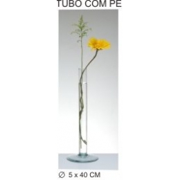 Tubo Vidro Com Pé 40Cm