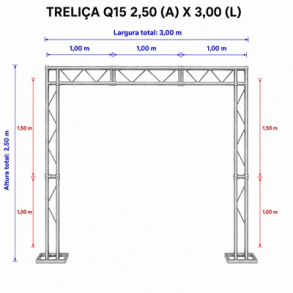 ESTRUTURA TRELIÇA Q15 P/ BANNER *2,50x3,00m* (AxL)- KIT
