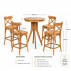 CONJUNTO BISTRÔ MADEIRA CASTANHO CLARO COM 4 BANQUETAS- KIT