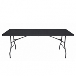 Mesa Convenção Tampo PVC Preto 1,80x0,70m e Pé Dobrável h: 0,70cm