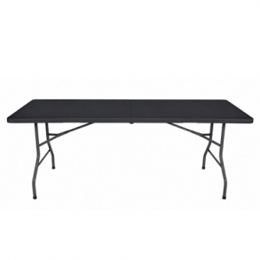 Mesa Convenção Tampo PVC Preto 1,80x0,70m e Pé Dobrável h: 0,70cm