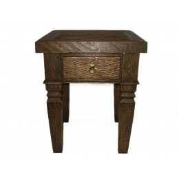 Mesa De Canto/Lateral Rustica Marrom 0,50X0,50M H: 0,60M