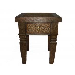 Mesa De Canto/Lateral Rustica Marrom 0,50X0,50M H: 0,60M