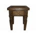 Mesa De Canto/Lateral Rustica Marrom 0,50X0,50M H: 0,60M
