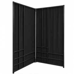 BIOMBO FERRO PRETO 2 FOLHAS C/ TECIDO *PRETO* 2,20X2,00M (AxL)- KIT