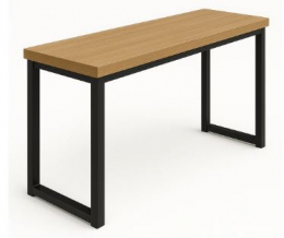 Aparador Ferro Preto Industrial Tampo Nogal 1,40x0,60m H:0,80m